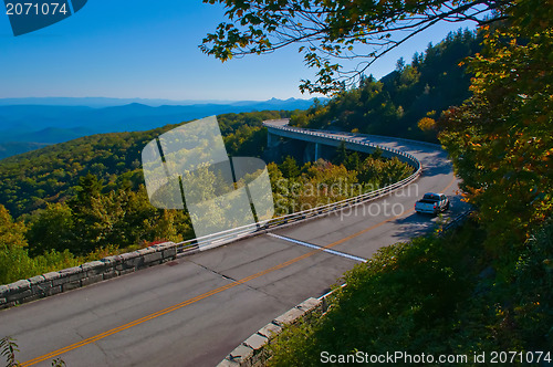 Image of winding curve at blue ridge parkway