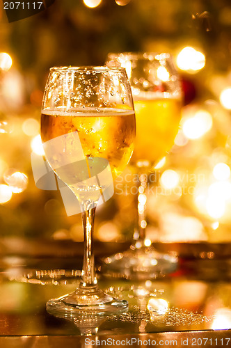 Image of Two champagne glasses ready to bring in the New Year