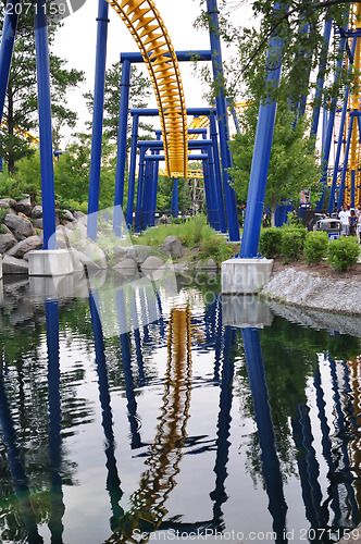 Image of rollercoasters at amusement park