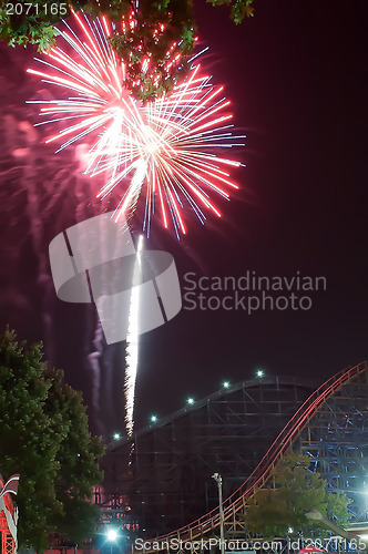 Image of fireworks at amusement park