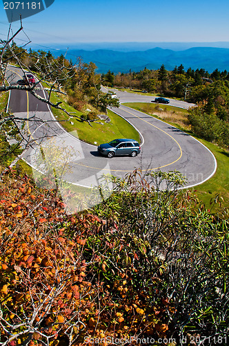 Image of winding curve at blue ridge parkway