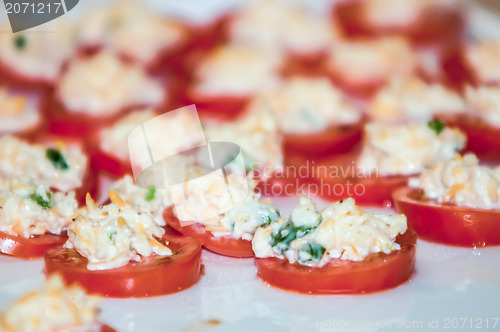 Image of tomato with cheese garlic appetizer