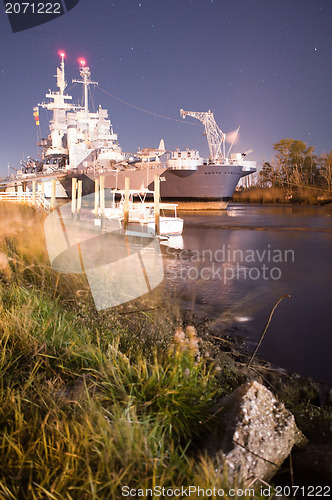 Image of Battleship North Carolina at it's home in Wilmington