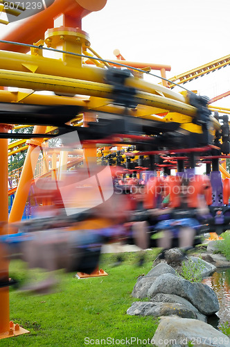 Image of rollercoasters at amusement park