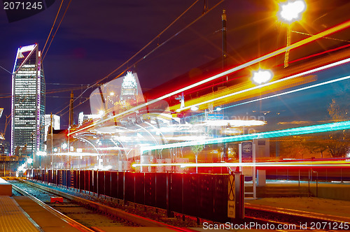 Image of Skyline of uptown Charlotte, North Carolina at night.