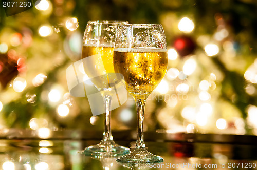 Image of Two champagne glasses ready to bring in the New Year