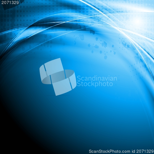 Image of Bright blue wavy design