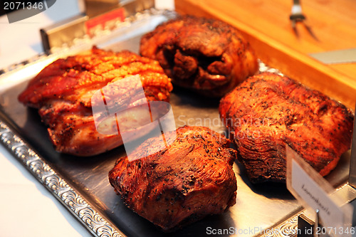 Image of Cuts of roast meat on a buffet