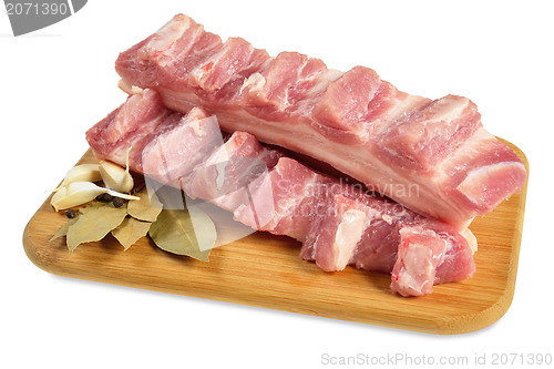 Image of Raw bacon with ribs