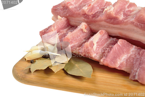 Image of Raw bacon with ribs