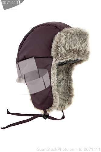 Image of dark blue children's fur cap