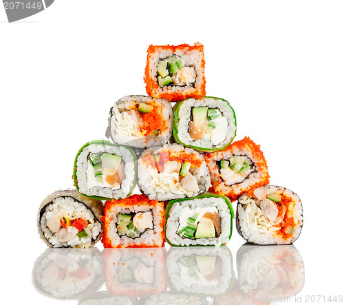 Image of Sushi Roll on a white background