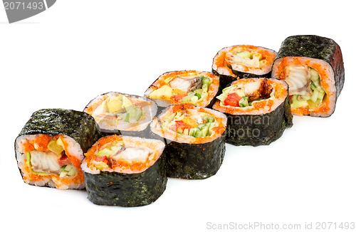 Image of Sushi Roll on a white background