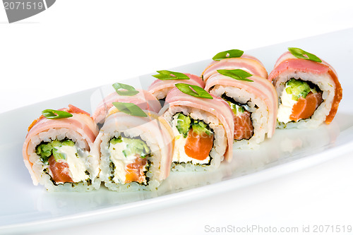 Image of Sushi Roll on a white background