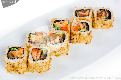 Image of Sushi (Roll Kazuma) on a white background