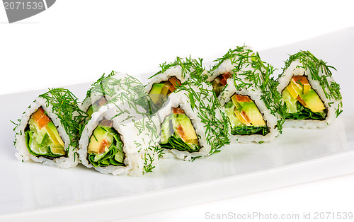 Image of Sushi Roll on a white background