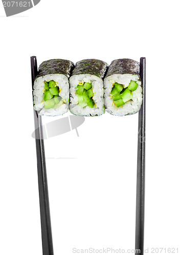 Image of Sushi Roll (Kappa maki roll) on a white background