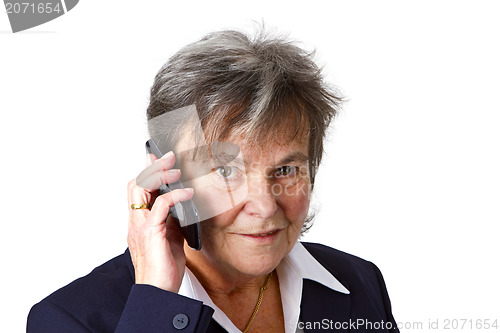 Image of Successful female senior with cellphone