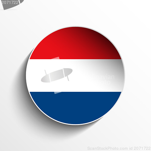 Image of Netherlands Flag Paper Circle Shadow Button