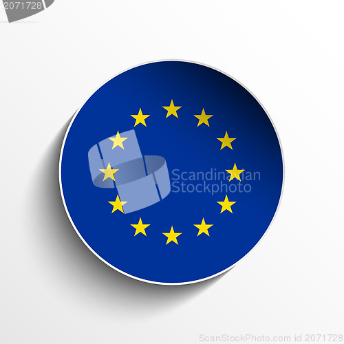 Image of Europe Flag Paper Circle Shadow Button