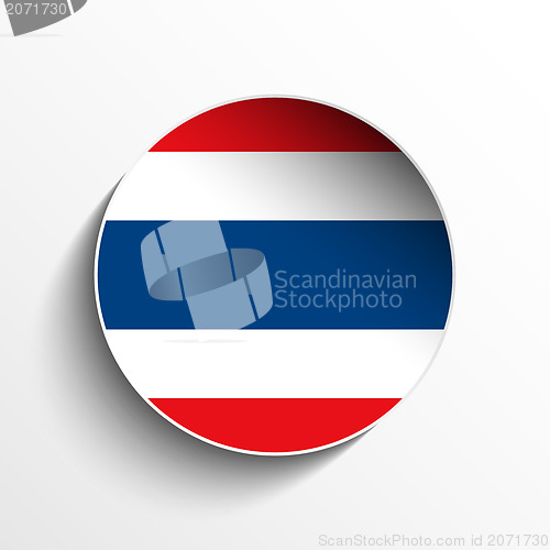Image of  Thailand Flag Paper Circle Shadow Button