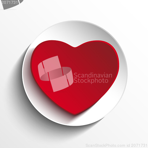 Image of Valentine Day Heart on White Button