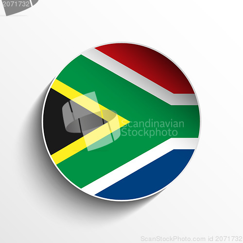 Image of South Africa Flag Paper Circle Shadow Button