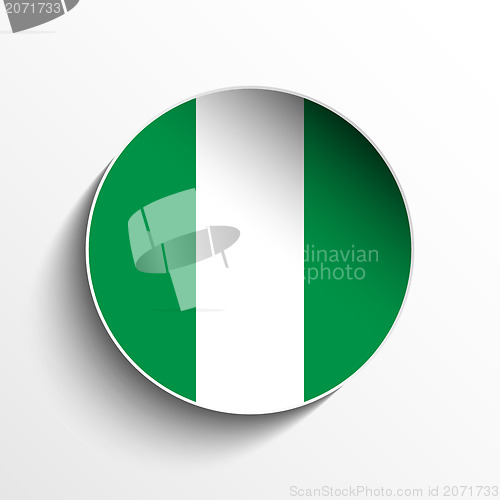 Image of Nigeria Flag Paper Circle Shadow Button