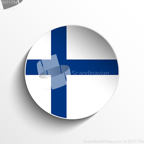 Image of Finland Flag Paper Circle Shadow Button