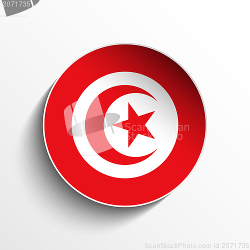 Image of Tunisia Flag Paper Circle Shadow Button