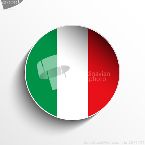 Image of Italy Flag Paper Circle Shadow Button