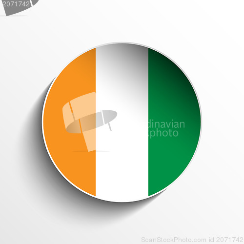 Image of Ireland Flag Paper Circle Shadow Button