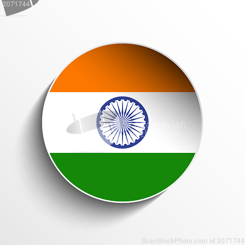 Image of India Flag Paper Circle Shadow Button