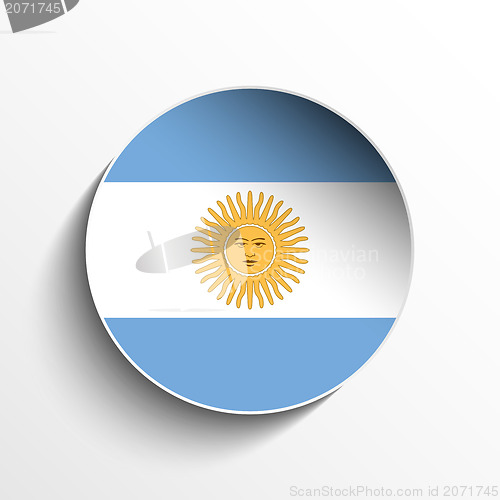 Image of Argentina Flag Paper Circle Shadow Button