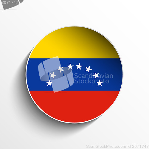 Image of Venezuela Flag Paper Circle Shadow Button