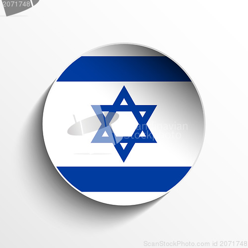 Image of Israel Flag Paper Circle Shadow Button