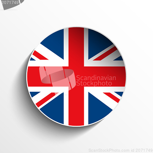 Image of UK Flag Paper Circle Shadow Button