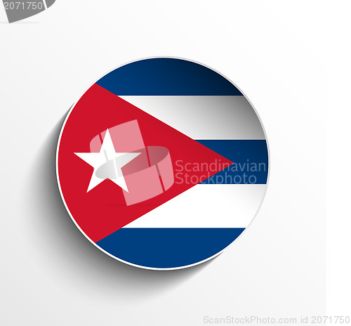 Image of Cuba Flag Paper Circle Shadow Button