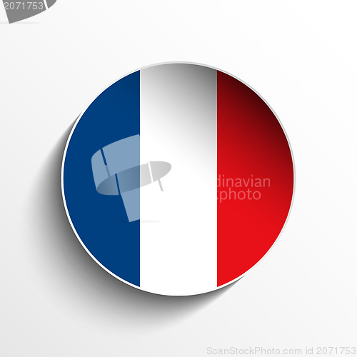 Image of France Flag Paper Circle Shadow Button