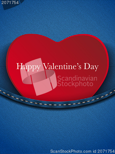 Image of Valentines Day Heart in Jeans Pocket