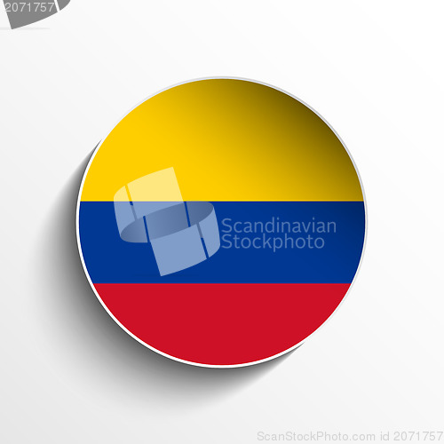 Image of Colombia Flag Paper Circle Shadow Button