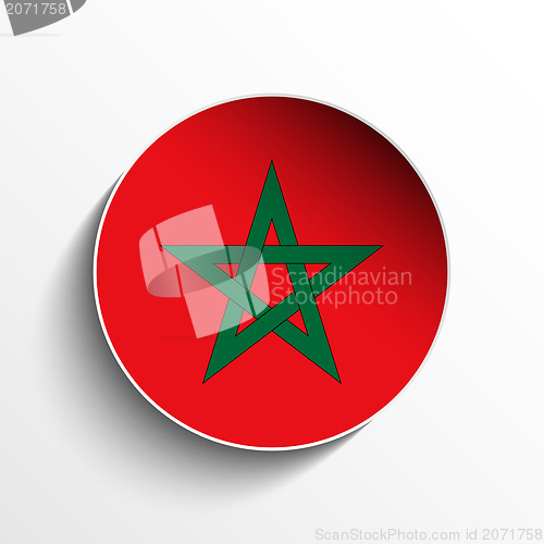 Image of Morocco Flag Paper Circle Shadow Button