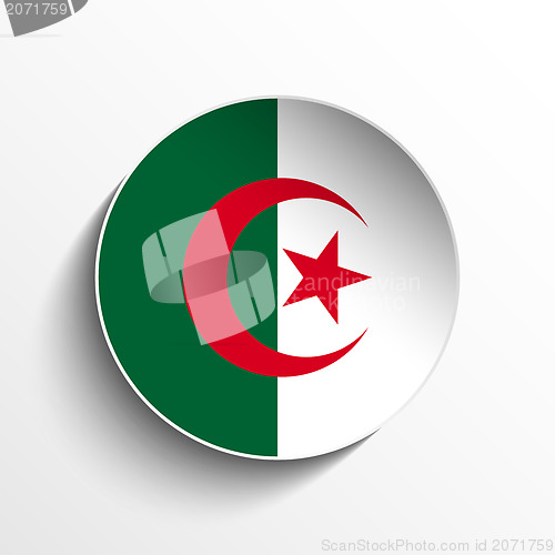 Image of Algeria Flag Paper Circle Shadow Button