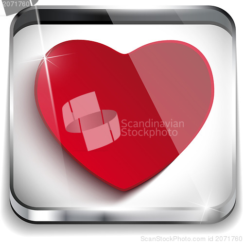 Image of Valentine Day Glossy Application Button Heart