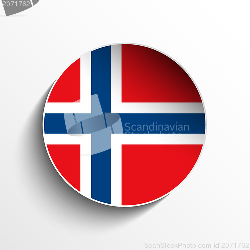 Image of Norway Flag Paper Circle Shadow Button