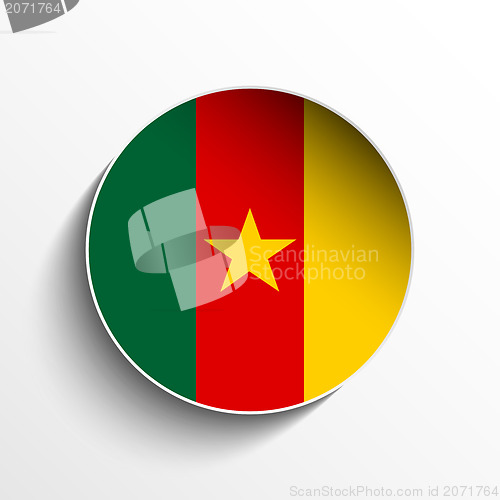 Image of Cameroon Flag Paper Circle Shadow Button