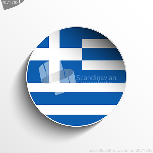 Image of Greece Flag Paper Circle Shadow Button