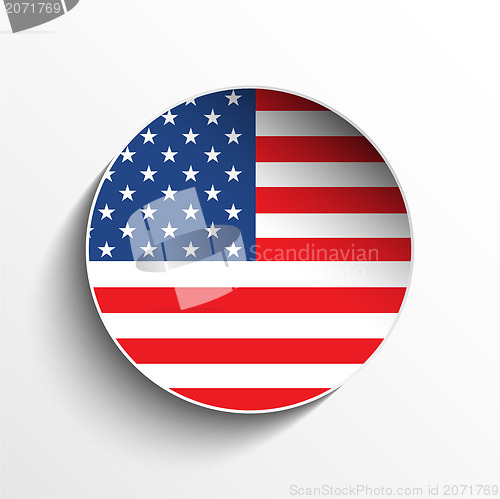 Image of USA Flag Paper Circle Shadow Button