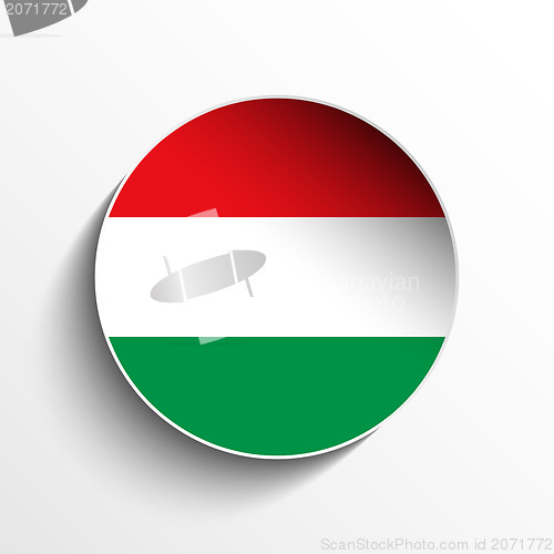 Image of Hungary Flag Paper Circle Shadow Button