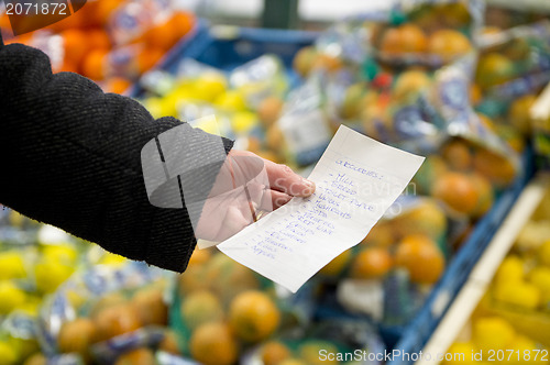 Image of Shopping list with groceries